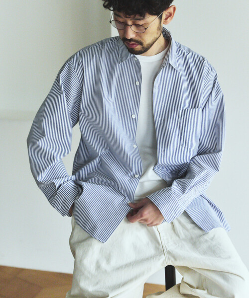 FREAK'S STORE（フリークスストア）の「AIRDRY HIGH TECHYARN ブロード レギュラーカラーシャツ ロングスリーブ/エアドライ ポリエステル 長袖シャツ（シャツ/ブラウス・メンズ・サックスブルー/ブルー/その他9/その他13・LARGE/MEDIUM/SMALL）」の13枚目の写真