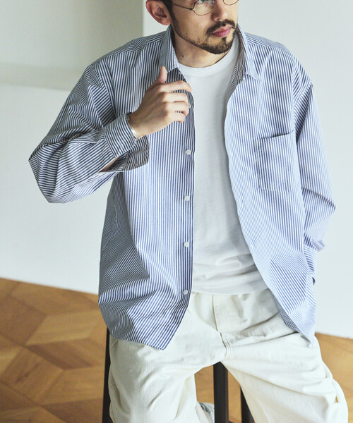 FREAK'S STORE（フリークスストア）の「AIRDRY HIGH TECHYARN ブロード レギュラーカラーシャツ ロングスリーブ/エアドライ ポリエステル 長袖シャツ（シャツ/ブラウス・メンズ・サックスブルー/ブルー/その他9/その他13・LARGE/MEDIUM/SMALL）」の14枚目の写真