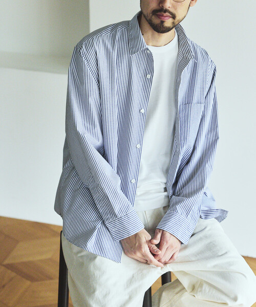 FREAK'S STORE（フリークスストア）の「AIRDRY HIGH TECHYARN ブロード レギュラーカラーシャツ ロングスリーブ/エアドライ ポリエステル 長袖シャツ（シャツ/ブラウス・メンズ・サックスブルー/ブルー/その他9/その他13・LARGE/MEDIUM/SMALL）」の15枚目の写真