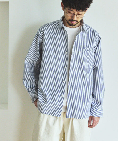 FREAK'S STORE（フリークスストア）の「AIRDRY HIGH TECHYARN ブロード レギュラーカラーシャツ ロングスリーブ/エアドライ ポリエステル 長袖シャツ（シャツ/ブラウス・メンズ・サックスブルー/ブルー/その他9/その他13・LARGE/MEDIUM/SMALL）」の16枚目の写真