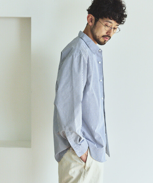 FREAK'S STORE（フリークスストア）の「AIRDRY HIGH TECHYARN ブロード レギュラーカラーシャツ ロングスリーブ/エアドライ ポリエステル 長袖シャツ（シャツ/ブラウス・メンズ・サックスブルー/ブルー/その他9/その他13・LARGE/MEDIUM/SMALL）」の17枚目の写真