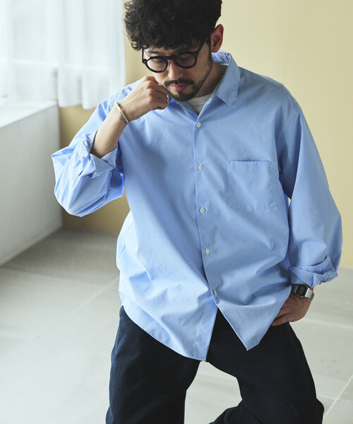 FREAK'S STORE（フリークスストア）の「AIRDRY HIGH TECHYARN ブロード レギュラーカラーシャツ ロングスリーブ/エアドライ ポリエステル 長袖シャツ（シャツ/ブラウス・メンズ・サックスブルー/ブルー/その他9/その他13・LARGE/MEDIUM/SMALL）」の19枚目の写真