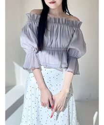 MERCURYDUO | 2WAYオフショル五分袖シャーリングブラウス(シャツ/ブラウス)