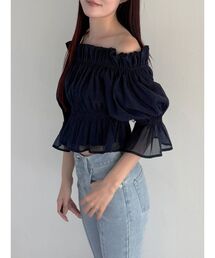 MERCURYDUO | 2WAYオフショル五分袖シャーリングブラウス(シャツ/ブラウス)