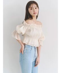 MERCURYDUO | 2WAYオフショル五分袖シャーリングブラウス(シャツ/ブラウス)