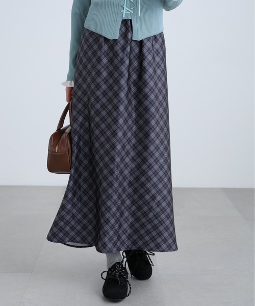 FREE'S MART(フリーズマート)の「◆サテンナロースカート(スカート・レディース・ネイビー/ホワイト/グレー系その他/グレー・MEDIUM/SMALL)」の3枚目の写真