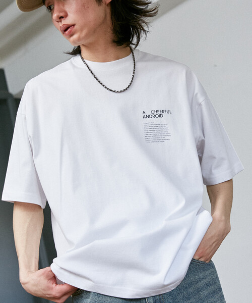 PUBLUX(パブリュクス)の「PUBLUX/パブリュクス <機能性素材>LOVE POP STUDIO CHEERFUL タイポグラフィー Tシャツ 限定展開(Tシャツ/カットソー・メンズ・ブラック/ネイビー/ピンク/ホワイト・LARGE/MEDIUM/SMALL)」の7枚目の写真