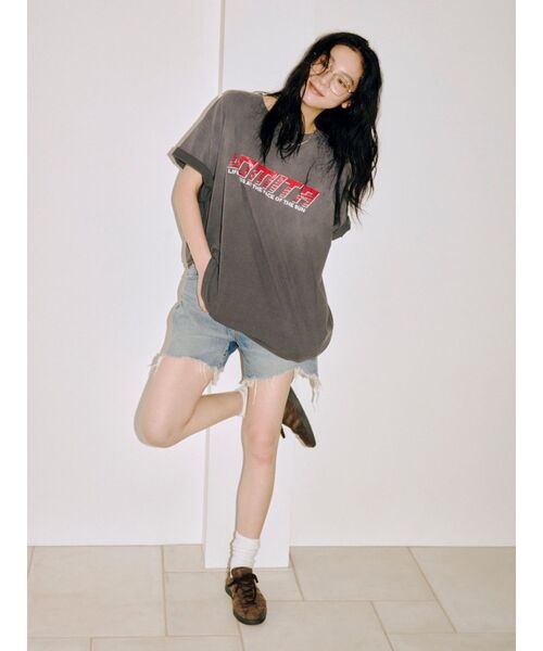 Ungrid（アングリッド）の「ヴィンテージロゴルーズTee（Tシャツ/カットソー・レディース・オレンジ/レッド/アイボリー/チャコールグレー・FREE）」の8枚目の写真