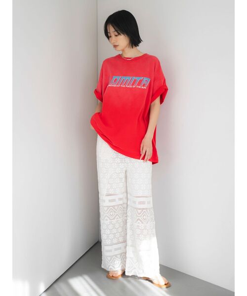 Ungrid（アングリッド）の「ヴィンテージロゴルーズTee（Tシャツ/カットソー・レディース・オレンジ/レッド/アイボリー/チャコールグレー・FREE）」の13枚目の写真