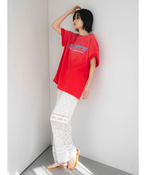 Ungrid（アングリッド）の「ヴィンテージロゴルーズTee（Tシャツ/カットソー・レディース・オレンジ/レッド/アイボリー/チャコールグレー・FREE）」の14枚目の写真