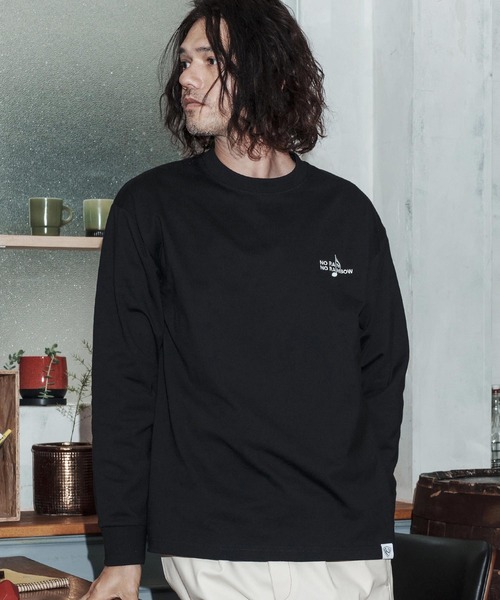 No Rain No Rainbow(ノーレインノーレインボー)の「mlt5616-USA cotton long sleeve T-shirt ロングスリーブTシャツ(NR26S-24)(Tシャツ/カットソー・メンズ・ネイビー/ホワイト/ブラック・S/XL/L/M)」の7枚目の写真