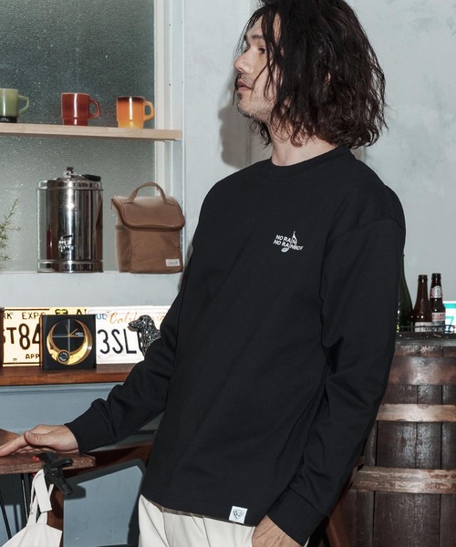 No Rain No Rainbow(ノーレインノーレインボー)の「mlt5616-USA cotton long sleeve T-shirt ロングスリーブTシャツ(NR26S-24)(Tシャツ/カットソー・メンズ・ネイビー/ホワイト/ブラック・S/XL/L/M)」の9枚目の写真