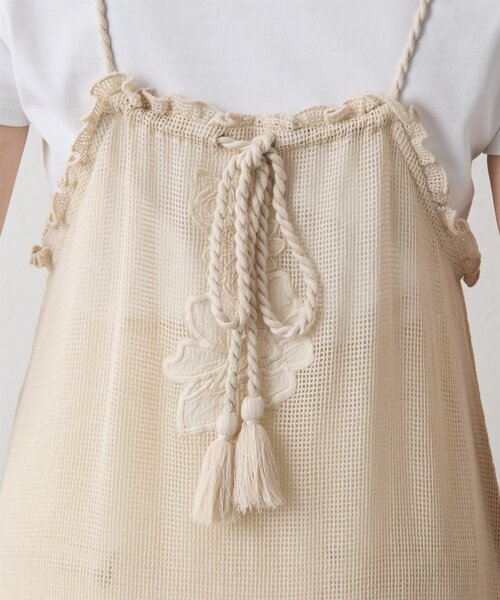 Whim Gazette(ウィムガゼット)の「メッシュレースワンピース(ワンピース・レディース・ブラック/ホワイト系その他・FREE)」の6枚目の写真