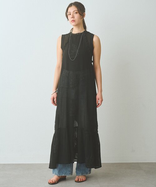 Whim Gazette(ウィムガゼット)の「メッシュレースワンピース(ワンピース・レディース・ブラック/ホワイト系その他・FREE)」の13枚目の写真