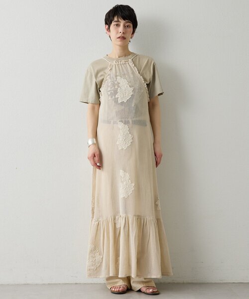 Whim Gazette(ウィムガゼット)の「メッシュレースワンピース(ワンピース・レディース・ブラック/ホワイト系その他・FREE)」の1枚目の写真