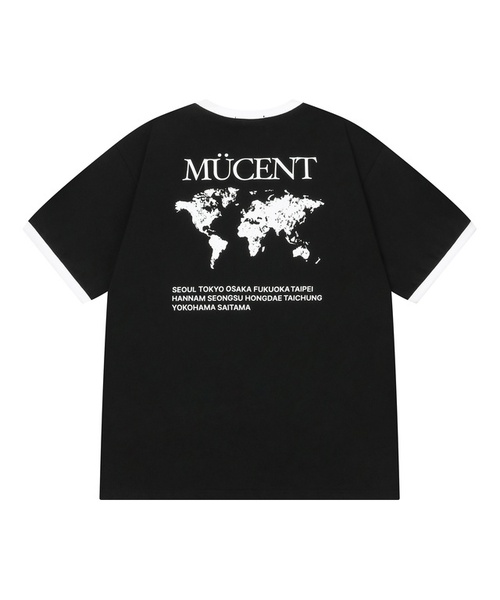 MUCENT(ムセント)の「トレースリンガー半袖Tシャツ(3カラー)(Tシャツ/カットソー・レディース・ホワイト/スカイブルー/ブラック/ネイビー・SMALL/LARGE)」の1枚目の写真