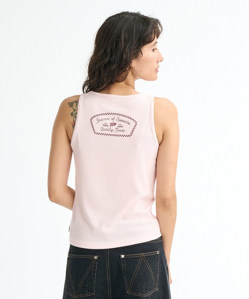 RVCA(ルーカ)の「RVCA ウィメンズ RIBBED ICON TANK TOP タンクトップ 【2026年春夏モデル】(タンクトップ・レディース・ホワイト/ピンク系その他/ブラック系その他・SMALL/MEDIUM/LARGE)」の9枚目の写真