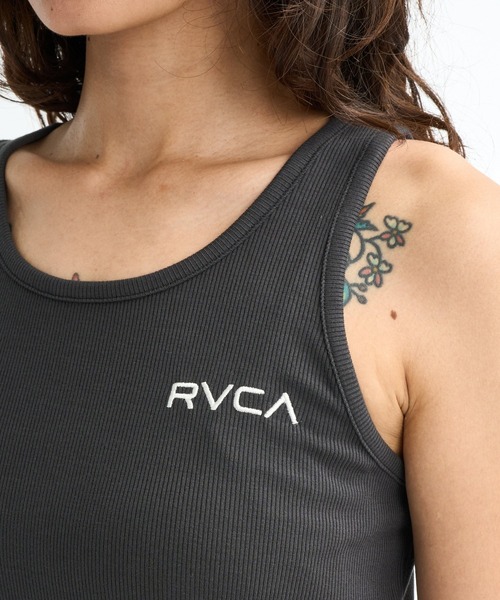 RVCA(ルーカ)の「RVCA ウィメンズ RIBBED ICON TANK TOP タンクトップ 【2026年春夏モデル】(タンクトップ・レディース・ホワイト/ピンク系その他/ブラック系その他・SMALL/MEDIUM/LARGE)」の11枚目の写真