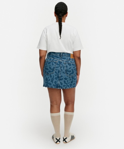 marimekko(マリメッコ)の「【オンラインストア限定】【Maridenim】Ruudut Kukka / Skirt(スカート・レディース・ネイビー・34/36/38/40)」の3枚目の写真