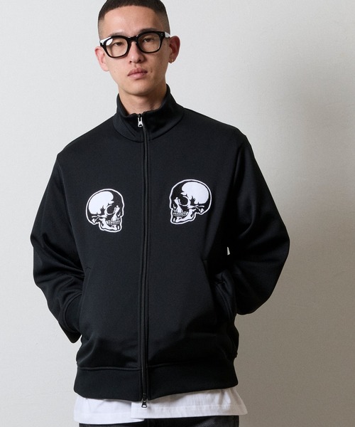 2P SKULL WAPPEN JERSEY STAND TRACK JACKET / スカルモチーフ