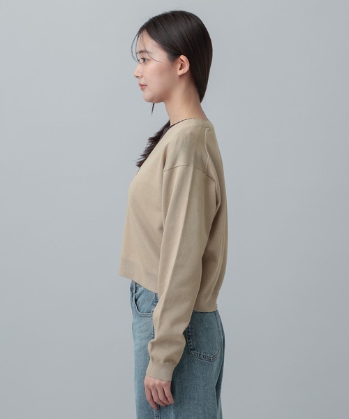 GLOBAL WORK（グローバルワーク）の「MATINEE LINE/レヴィータショートVネックカーディガン/646679（カーディガン/ボレロ・レディース・ベージュ/ネイビー/グレー・LARGE/MEDIUM）」の21枚目の写真