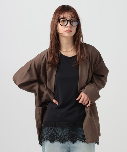 BAYFLOW（ベイフロー）の「[レイヤードスタイルに]レースヘムノースリーブ（Tシャツ/カットソー・レディース・ブラック/ホワイト・FREE）」の22枚目の写真