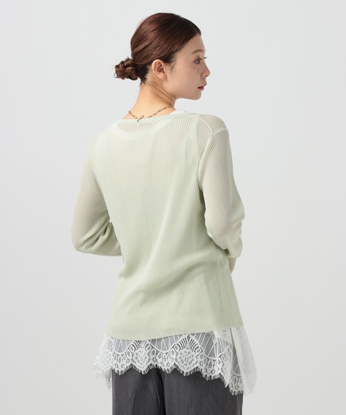 BAYFLOW(ベイフロー)の「レースヘムノースリーブ(Tシャツ/カットソー・レディース・ブラック/ホワイト・FREE)」の4枚目の写真