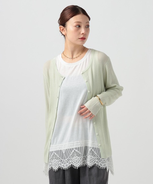 BAYFLOW(ベイフロー)の「レースヘムノースリーブ(Tシャツ/カットソー・レディース・ブラック/ホワイト・FREE)」の7枚目の写真