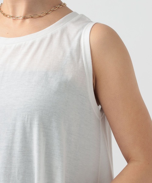 BAYFLOW(ベイフロー)の「レースヘムノースリーブ(Tシャツ/カットソー・レディース・ブラック/ホワイト・FREE)」の14枚目の写真