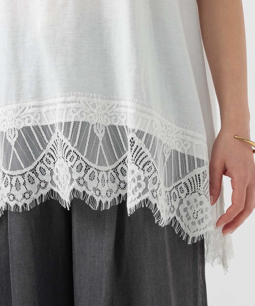 BAYFLOW(ベイフロー)の「レースヘムノースリーブ(Tシャツ/カットソー・レディース・ブラック/ホワイト・FREE)」の15枚目の写真