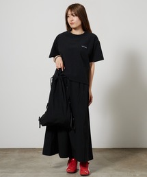 THOUSAND MILE | THOUSAND MILE/サウザンドマイル SHORT SLEEVE T-SHIRT & SKIRT SET 4WAYストレッチ ロゴ刺繍セットアップ 2026年 夏 夏服(Tシャツ/カットソー)