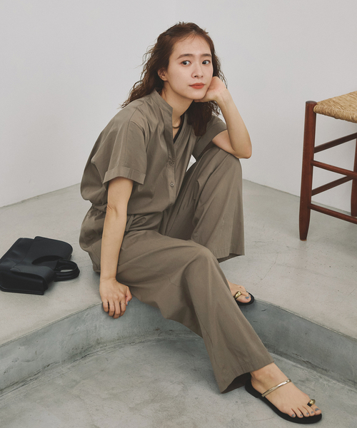 Spick & Span（スピックアンドスパン）の「《一部店舗+WEB限定 / 追加》フィブリルオールインワン（つなぎ/オールインワン・レディース・カーキ/ブラック・38/36）」の5枚目の写真