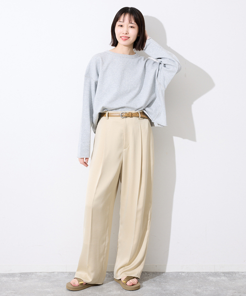 SLOBE IENA(スローブイエナ)の「SLOBE シルバーバックルステッチベルト(ベルト・レディース・ベージュ系その他/ブラック・FREE)」の9枚目の写真