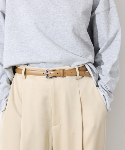 SLOBE IENA(スローブイエナ)の「SLOBE シルバーバックルステッチベルト(ベルト・レディース・ベージュ系その他/ブラック・FREE)」の10枚目の写真