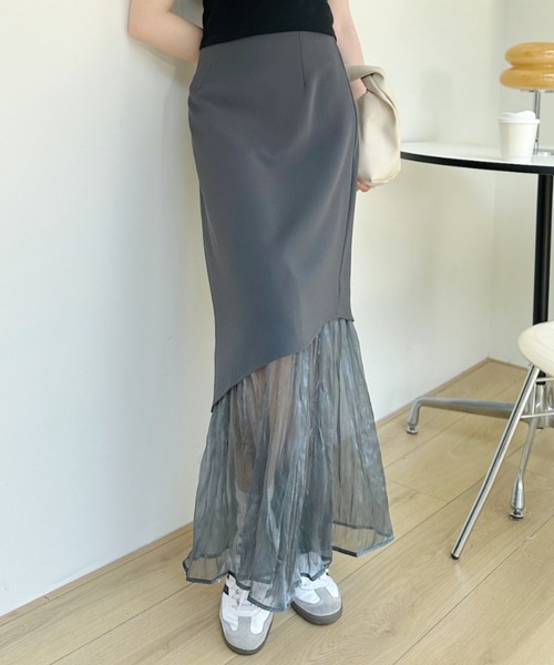 Ada.(エイダ)の「裾プリーツ ドッキング アシンメトリー レイヤード スカート(スカート・レディース・グレー/アイボリー/ブラック・M/S)」の18枚目の写真