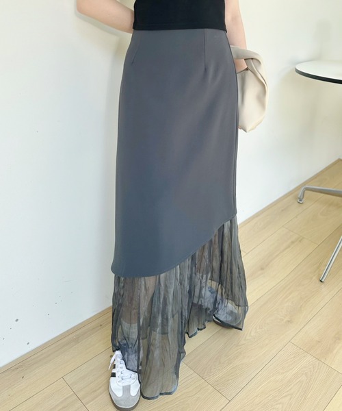 Ada.(エイダ)の「裾プリーツ ドッキング アシンメトリー レイヤード スカート(スカート・レディース・グレー/アイボリー/ブラック・M/S)」の19枚目の写真
