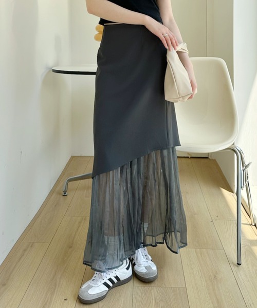 Ada.(エイダ)の「裾プリーツ ドッキング アシンメトリー レイヤード スカート(スカート・レディース・グレー/アイボリー/ブラック・M/S)」の17枚目の写真