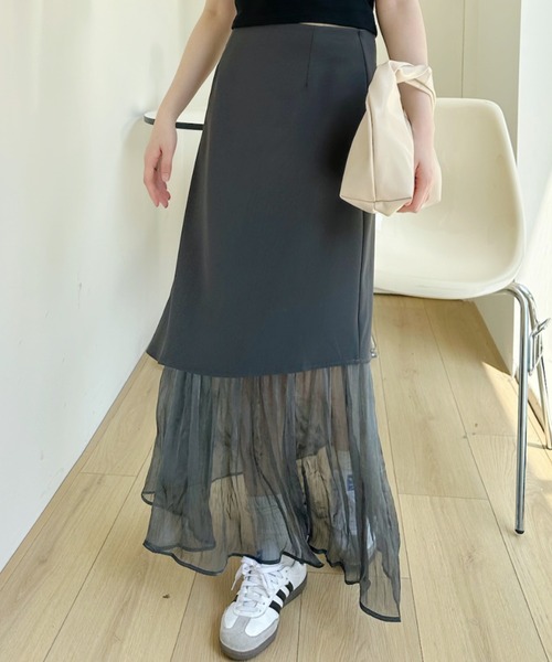 Ada.(エイダ)の「裾プリーツ ドッキング アシンメトリー レイヤード スカート(スカート・レディース・グレー/アイボリー/ブラック・M/S)」の15枚目の写真