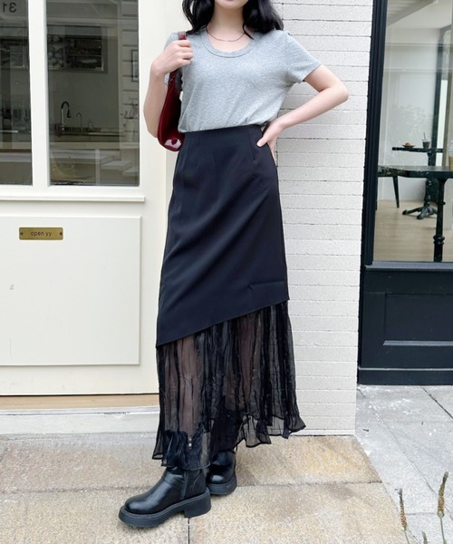 Ada.(エイダ)の「裾プリーツ ドッキング アシンメトリー レイヤード スカート(スカート・レディース・グレー/アイボリー/ブラック・M/S)」の12枚目の写真
