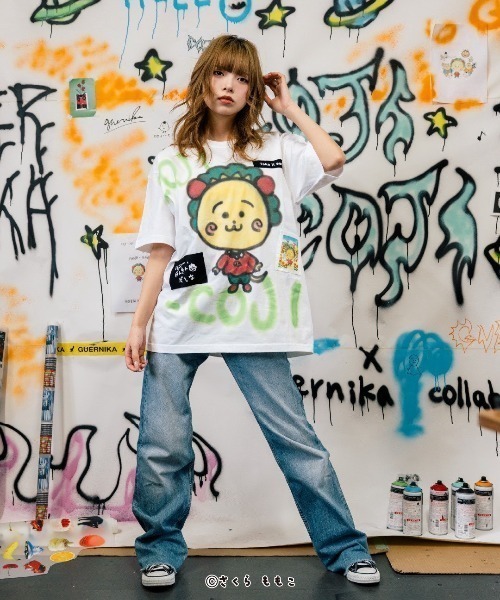 ROYAL FLASH（ロイヤルフラッシュ）の「guernika/ゲルニカ/Drooping COJI-COJI Paint T-shirt / White（Tシャツ/カットソー・メンズ・ホワイト・L/XL/2XL）」の2枚目の写真