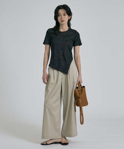 qualite(カリテ)の「【接触冷感&セットアップ対応】ライトデニムパンツ/夏服/春服/オフィスカジュアル/きれいめ(その他パンツ・レディース・インディゴブルー/ベージュ・38/36/34)」の6枚目の写真