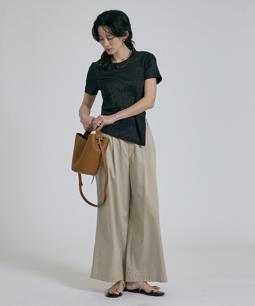 qualite(カリテ)の「【接触冷感&セットアップ対応】ライトデニムパンツ/夏服/春服/オフィスカジュアル/きれいめ(その他パンツ・レディース・インディゴブルー/ベージュ・38/36/34)」の7枚目の写真