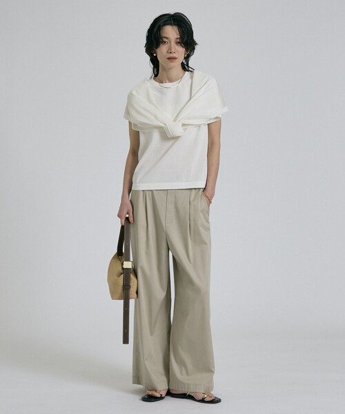 qualite(カリテ)の「【接触冷感&セットアップ対応】ライトデニムパンツ/夏服/春服/オフィスカジュアル/きれいめ(その他パンツ・レディース・インディゴブルー/ベージュ・38/36/34)」の11枚目の写真