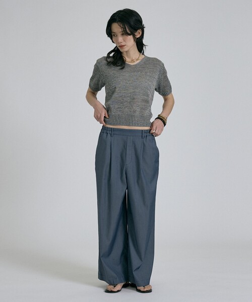 qualite(カリテ)の「【接触冷感&セットアップ対応】ライトデニムパンツ/夏服/春服/オフィスカジュアル/きれいめ(その他パンツ・レディース・インディゴブルー/ベージュ・38/36/34)」の20枚目の写真