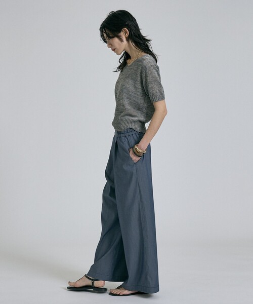 qualite(カリテ)の「【接触冷感&セットアップ対応】ライトデニムパンツ/夏服/春服/オフィスカジュアル/きれいめ(その他パンツ・レディース・インディゴブルー/ベージュ・38/36/34)」の21枚目の写真