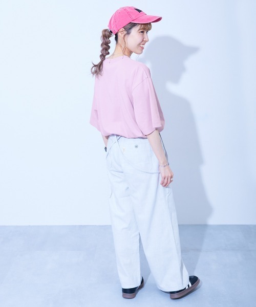 devirock(デビロック)の「【ひやシャリ】接触冷感 BIGシルエット 大人 無地 半袖Tシャツ(Tシャツ/カットソー・レディース・ブルー/パープル系/ブラック/ホワイト/ライトグレー/グリーン系/オレンジ系/ピンク系/ネイビー/ブルー系/イエロー系・M/L/LL)」の13枚目の写真