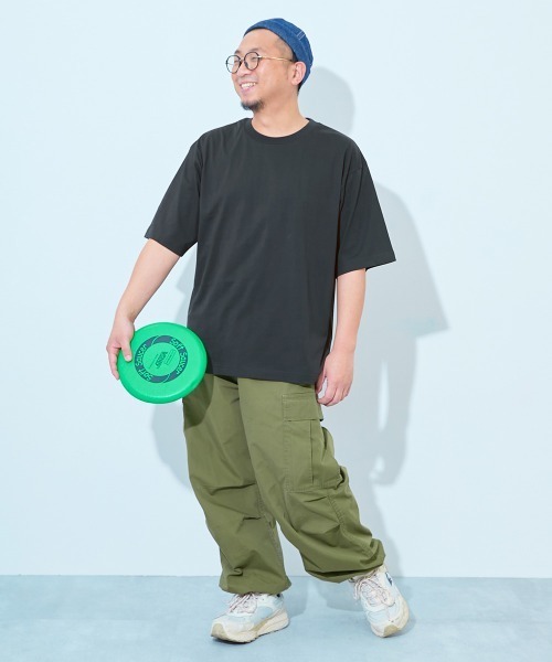 devirock(デビロック)の「【ひやシャリ】接触冷感 BIGシルエット 大人 無地 半袖Tシャツ(Tシャツ/カットソー・レディース・ブルー/パープル系/ブラック/ホワイト/ライトグレー/グリーン系/オレンジ系/ピンク系/ネイビー/ブルー系/イエロー系・M/L/LL)」の15枚目の写真