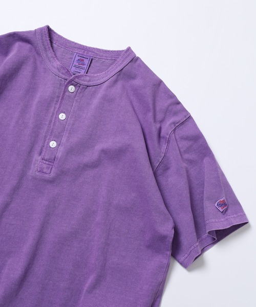 JEMORGAN(ジェーイーモーガン)の「JEMORGAN 天竺ピグメントヘンリーネックT 半袖(Tシャツ/カットソー・メンズ・ブラック/ブラウン/オリーブ/パープル/ダークブルー/オフホワイト/サックスブルー/レッド/イエロー・S/M/XL/L)」の7枚目の写真