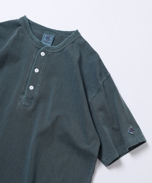 JEMORGAN(ジェーイーモーガン)の「JEMORGAN 天竺ピグメントヘンリーネックT 半袖(Tシャツ/カットソー・メンズ・ブラック/ブラウン/オリーブ/パープル/ダークブルー/オフホワイト/サックスブルー/レッド/イエロー・S/M/XL/L)」の6枚目の写真