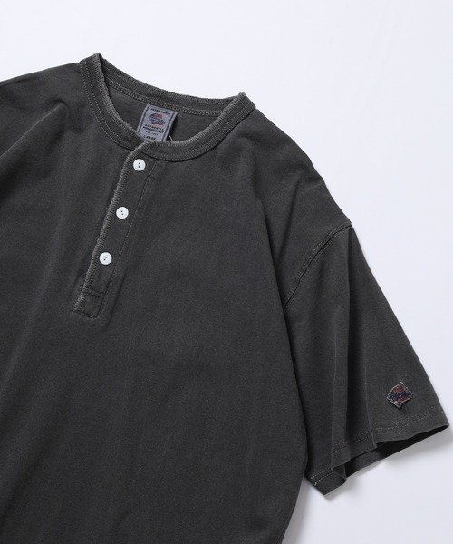 JEMORGAN(ジェーイーモーガン)の「JEMORGAN 天竺ピグメントヘンリーネックT 半袖(Tシャツ/カットソー・メンズ・ブラック/ブラウン/オリーブ/パープル/ダークブルー/オフホワイト/サックスブルー/レッド/イエロー・S/M/XL/L)」の1枚目の写真